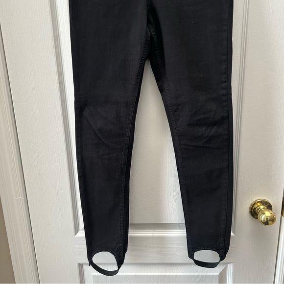 Topshop Black Jamie Stirrup Denim Leggings High Rise Stretchy Jeans Size 26 - Picture 6 of 14